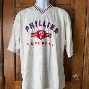 Lee Sport White Short Sleeve Tee w/Embroidered PHILLIES National League BASEBALL